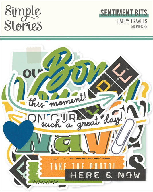 Simple Stories - Happy Travels - Sentiments Bits & Pieces