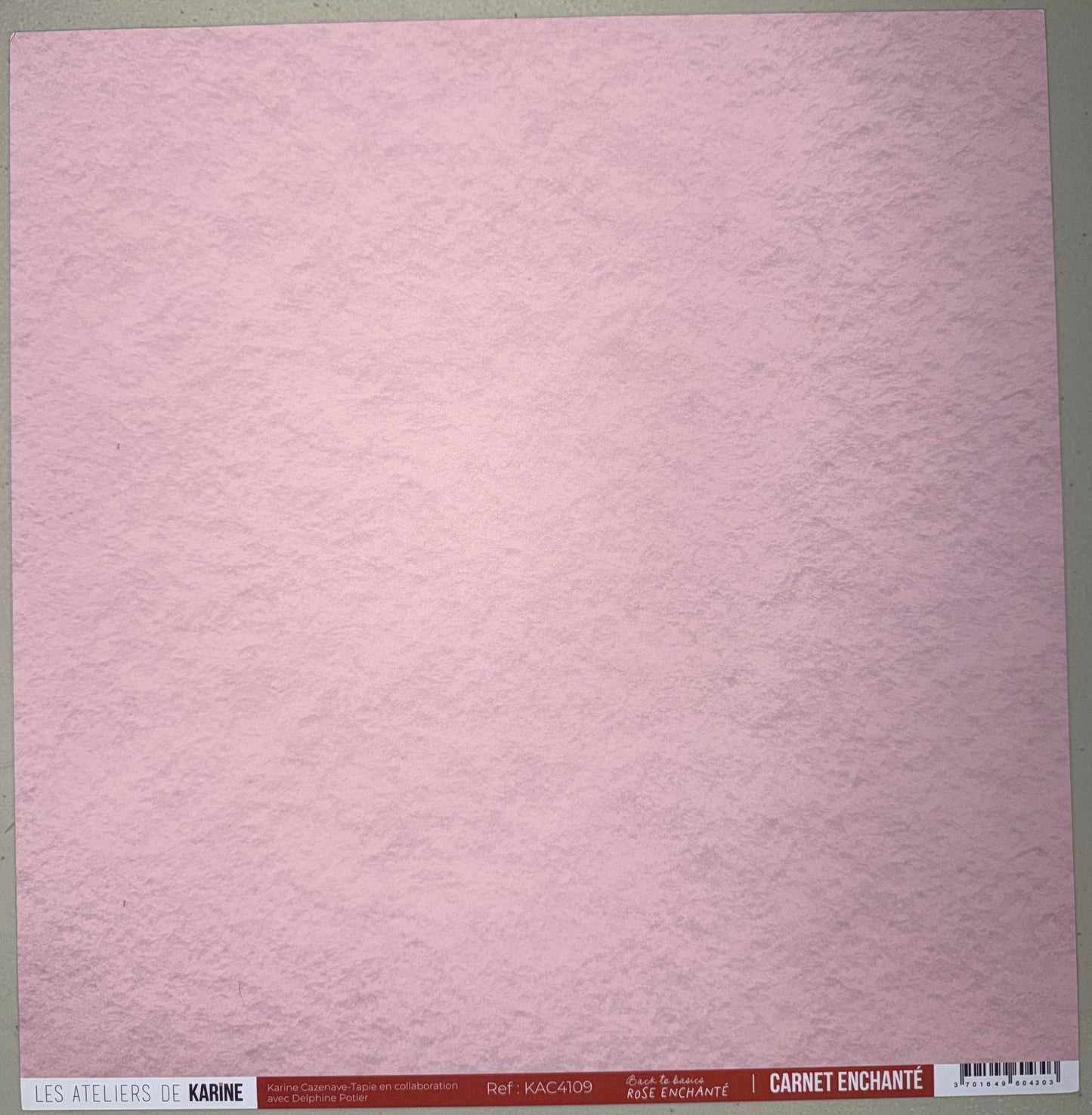 Les Ateliers de Karine - Carnet Enchante - Solid Cardstock: Rose Enchante