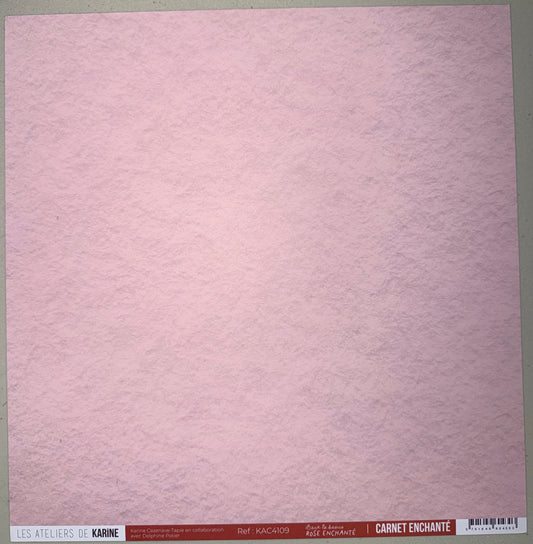 Les Ateliers de Karine - Carnet Enchante - Solid Cardstock: Rose Enchante
