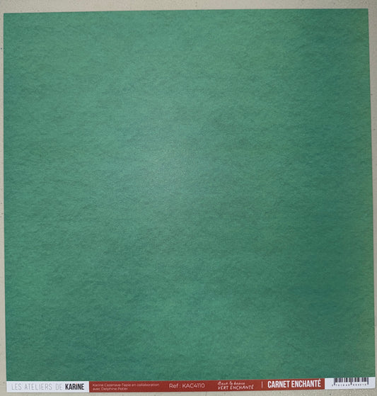 Les Ateliers de Karine - Carnet Enchante - Solid Cardstock: Vert Enchante