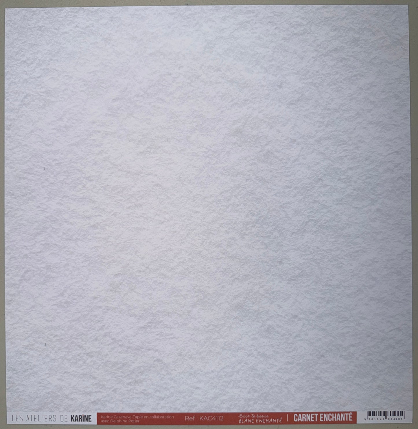 Les Ateliers de Karine - Carnet Enchante - Solid Cardstock: Blanc Enchante