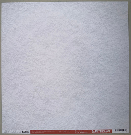 Les Ateliers de Karine - Carnet Enchante - Solid Cardstock: Blanc Enchante