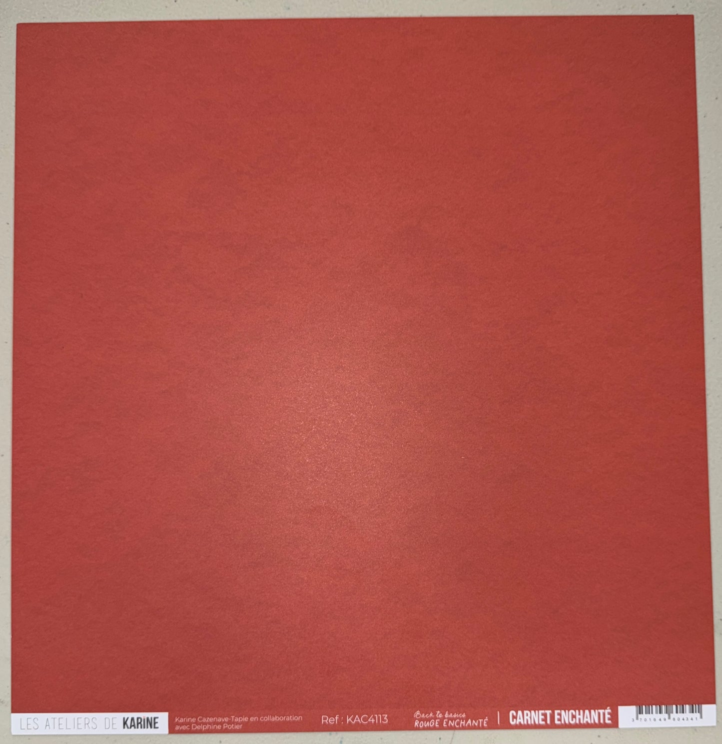 Les Ateliers de Karine - Carnet Enchante - Solid Cardstock: Rouge Enchante