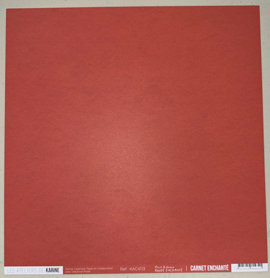 Les Ateliers de Karine - Carnet Enchante - Solid Cardstock: Rouge Enchante