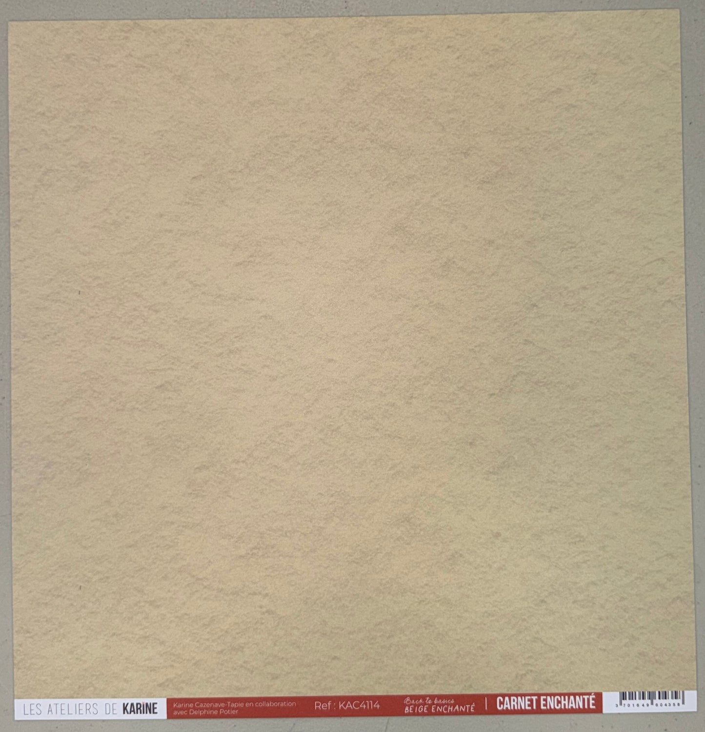Les Ateliers de Karine - Carnet Enchante - Solid Cardstock: Beige Enchante