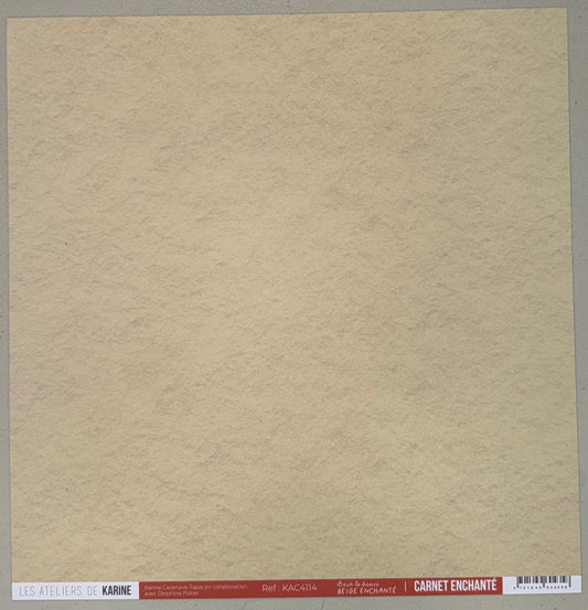 Les Ateliers de Karine - Carnet Enchante - Solid Cardstock: Beige Enchante