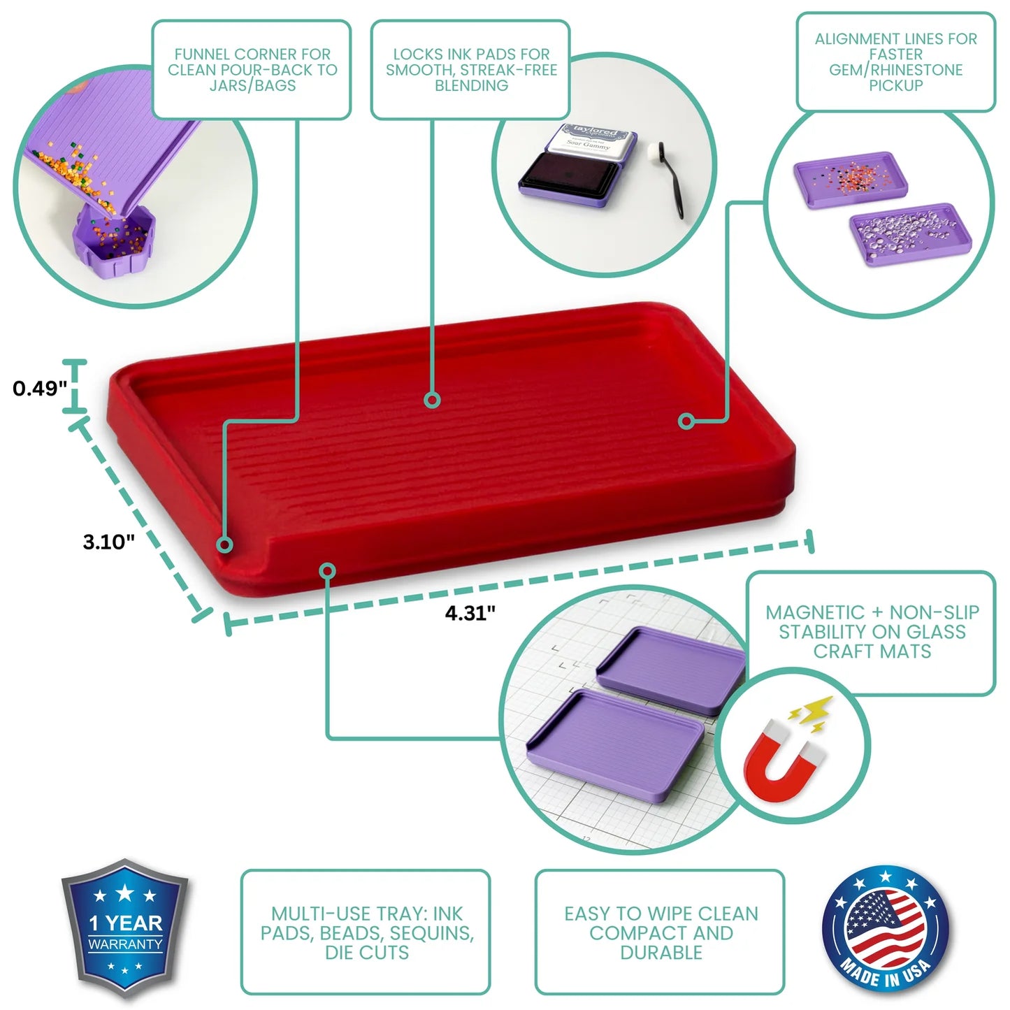 Glassboard Studio - MagInk Tray 2 Pack - Seaside Teal