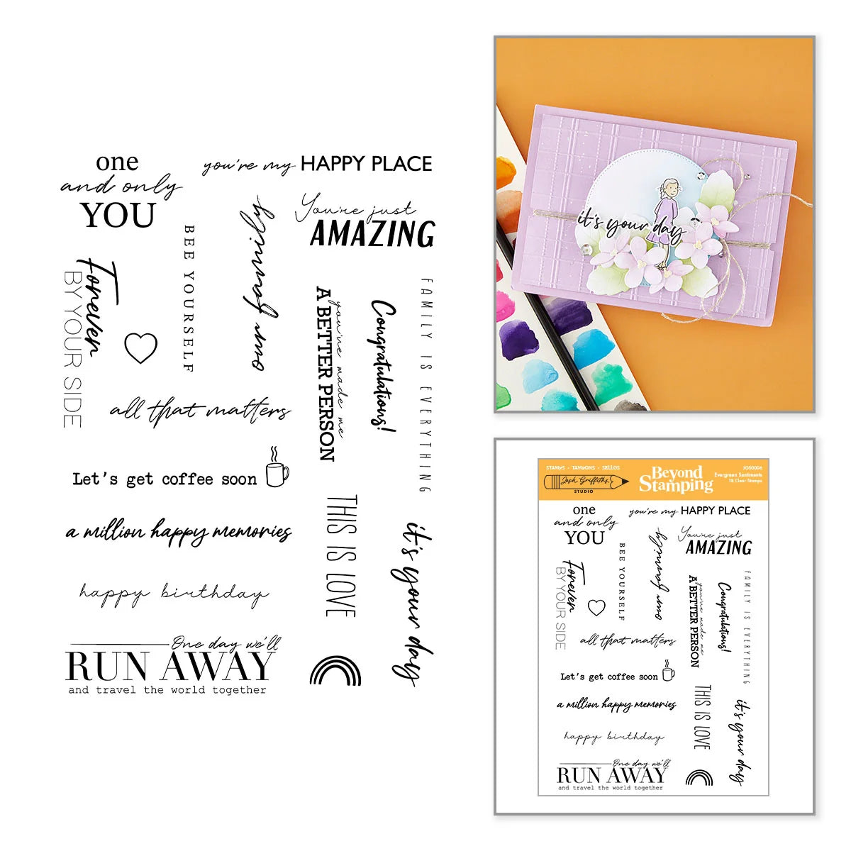 Beyond Stamping - Evergreen Sentiments Stamp Set by Josh Griffiths