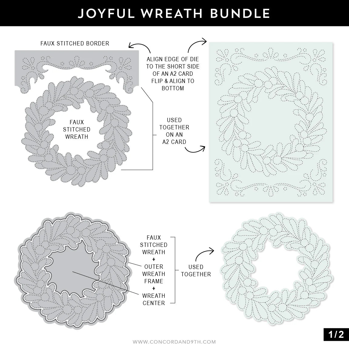Concord & 9th - Joyful Wreath Stamp & Die Bundle