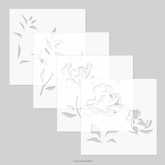 Concord & 9th - Long Line Roses Stencil Set by Kristina Werner