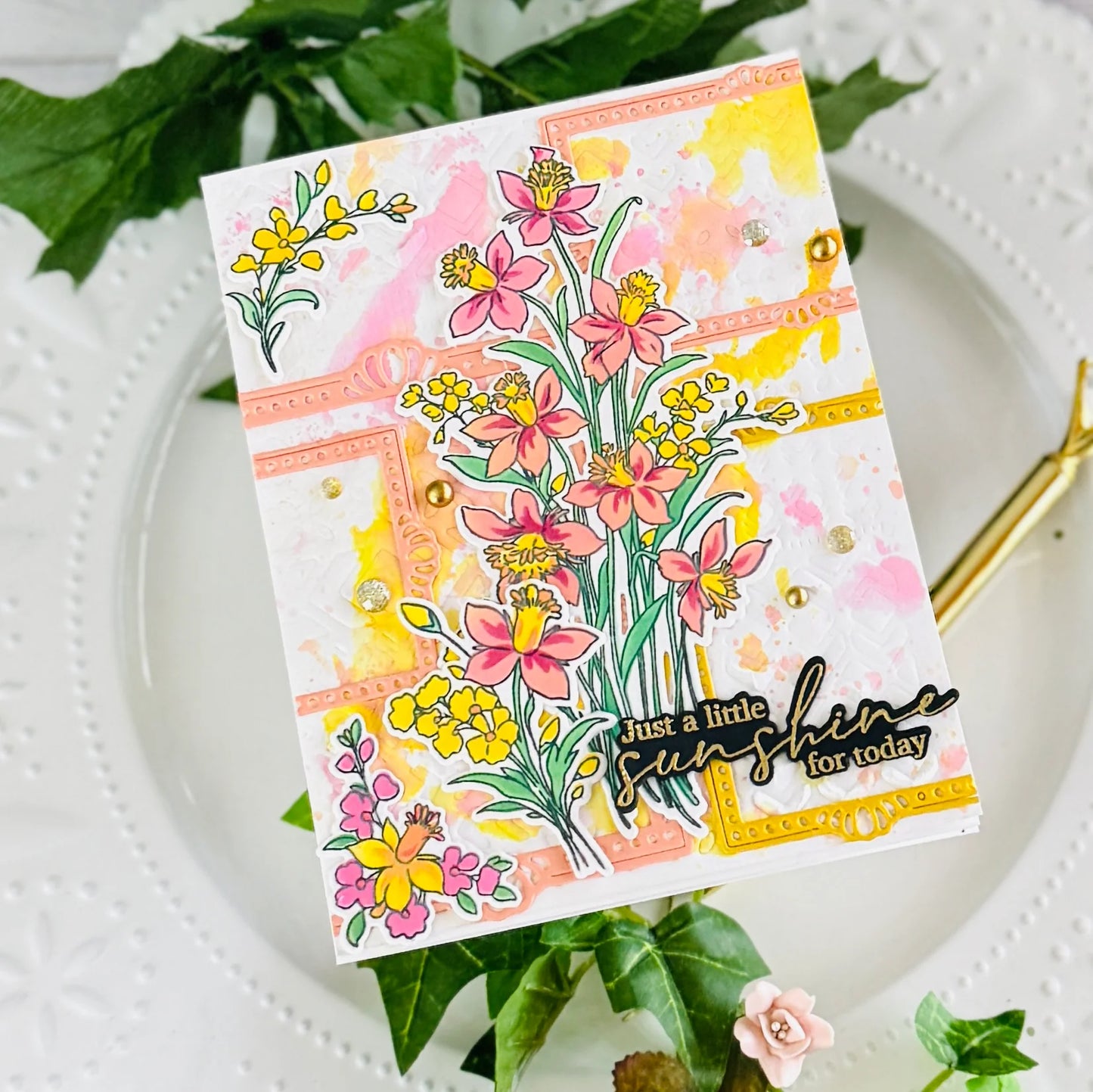 Pinkfresh - Whispering Daffodils - Stamp & Die Bundle