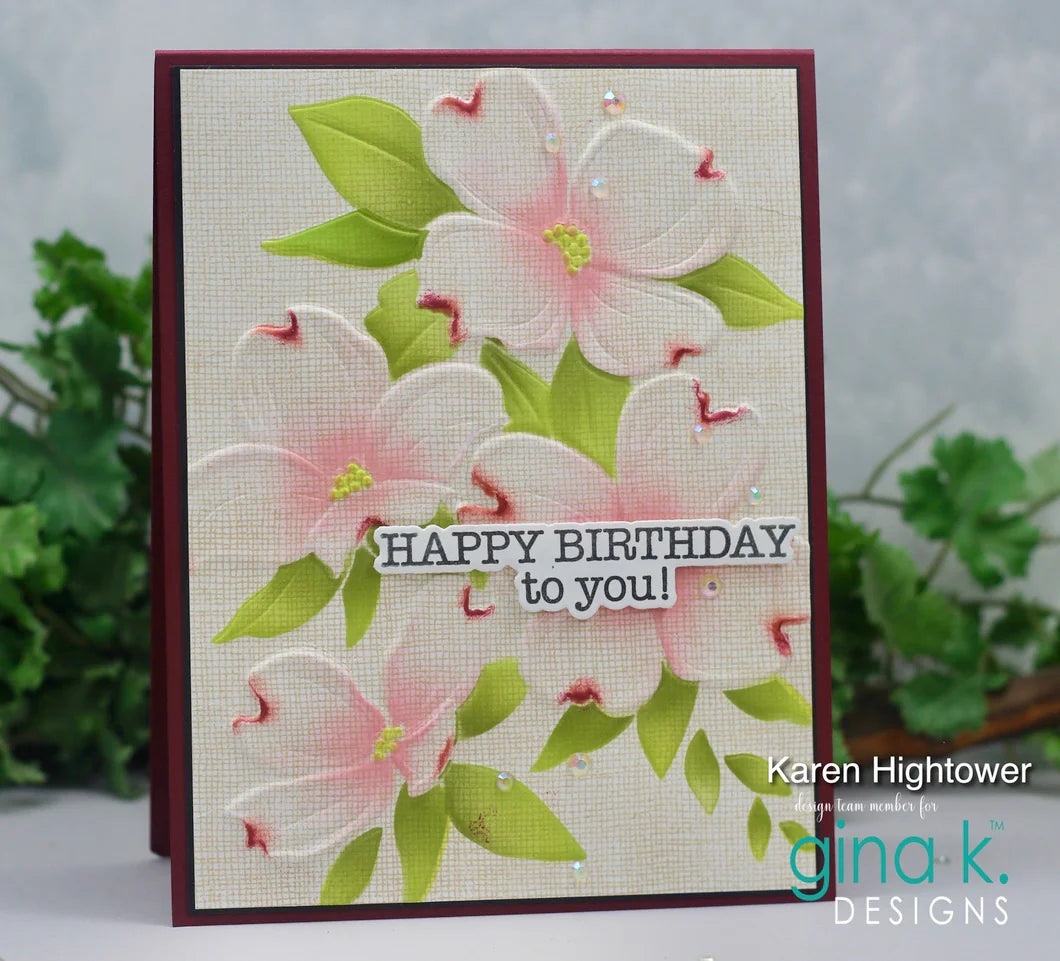 Gina K. - Fancy Dogwood 3D Embossing Folder, Stencil & Die Bundle