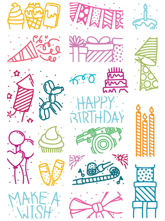 LDRS - Birthday Puzzle Scenes Stamp Set