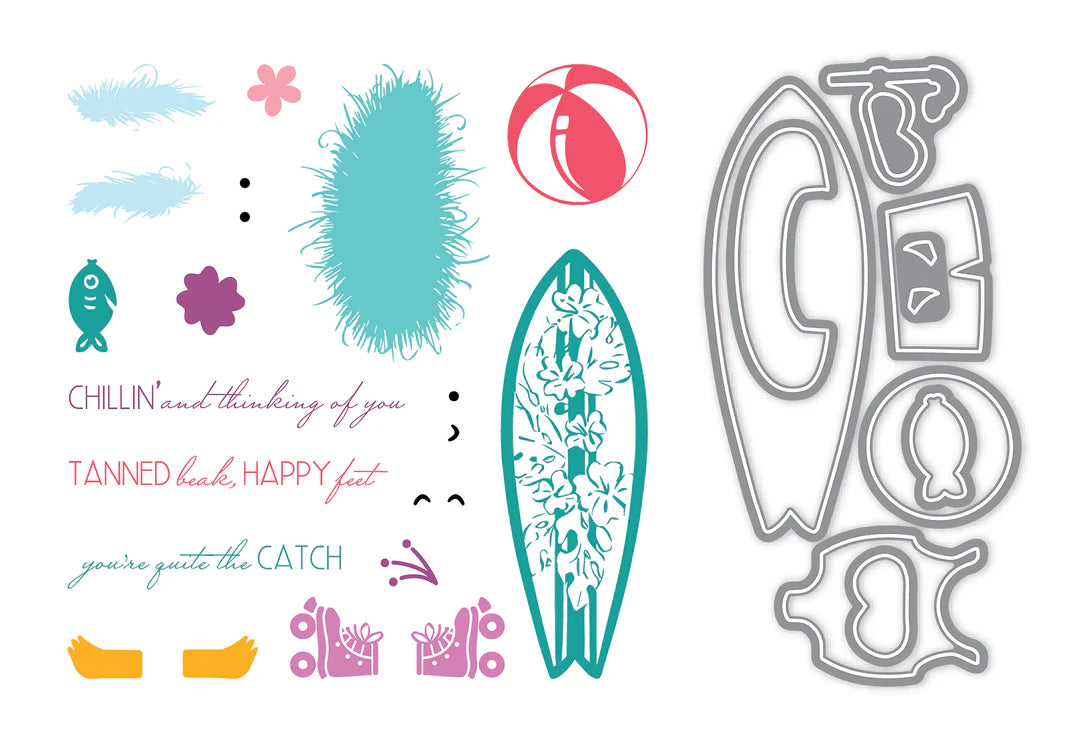 LDRS - Fuzzy Wuzzies Beach Bum Add-On Stamp & Die Bundle