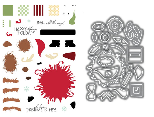 LDRS - Fuzzy Wuzzies Happy Elfing Holiday Stamp & Die Bundle