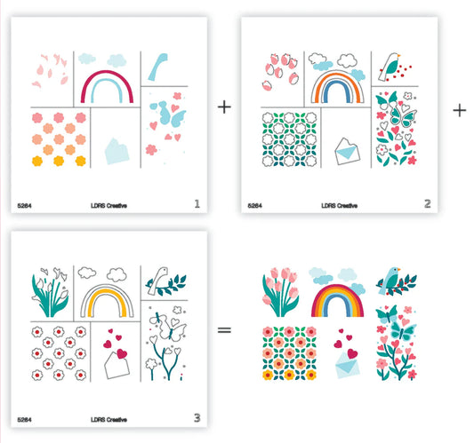 LDRS - Postage Collage - All Occasions Stencil Set