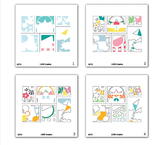 LDRS - Postage Collage - Picnic Days Layering Stencils