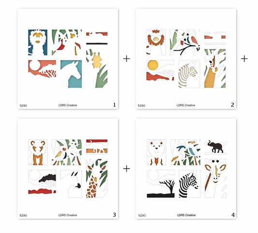LDRS - Safari Postage Collage Layering Stencil