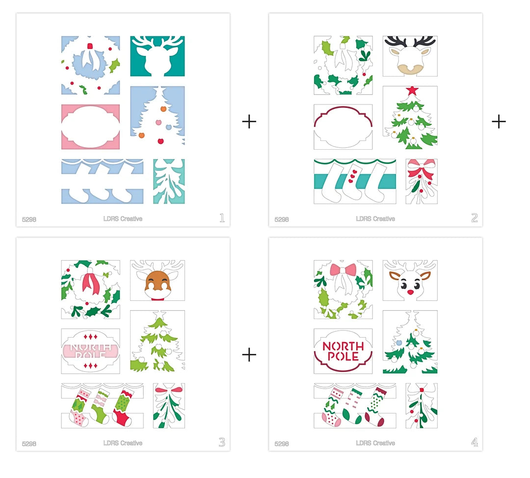LDRS - Tis the Season Postage Collage Stencil Set