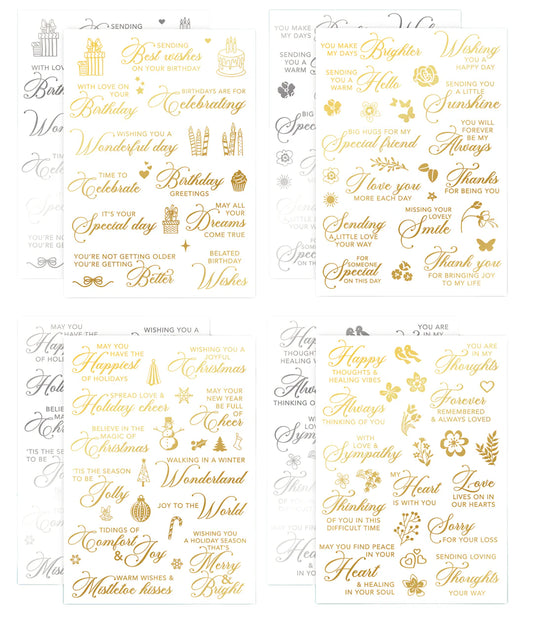 LDRS - Sentimental Rub-On Transfers Bundle II - Gold & Silver Foil