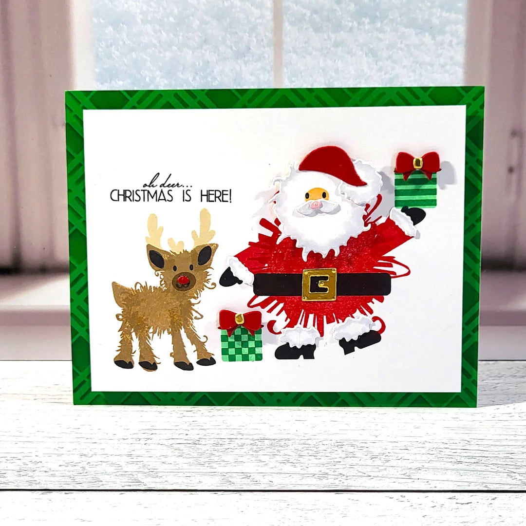 LDRS - Fuzzy Wuzzies Happy Elfing Holiday Stamp & Die Bundle