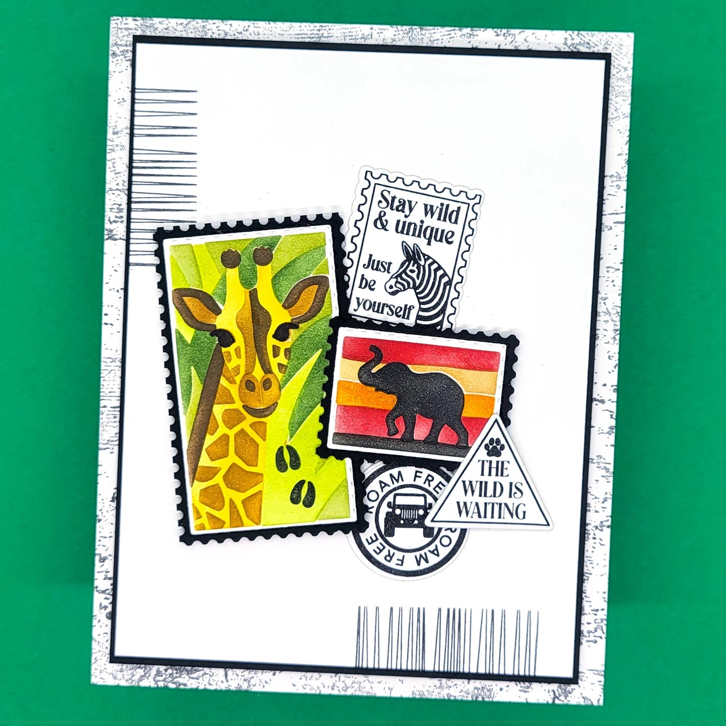 LDRS - Safari Postage Collage Layering Stencil