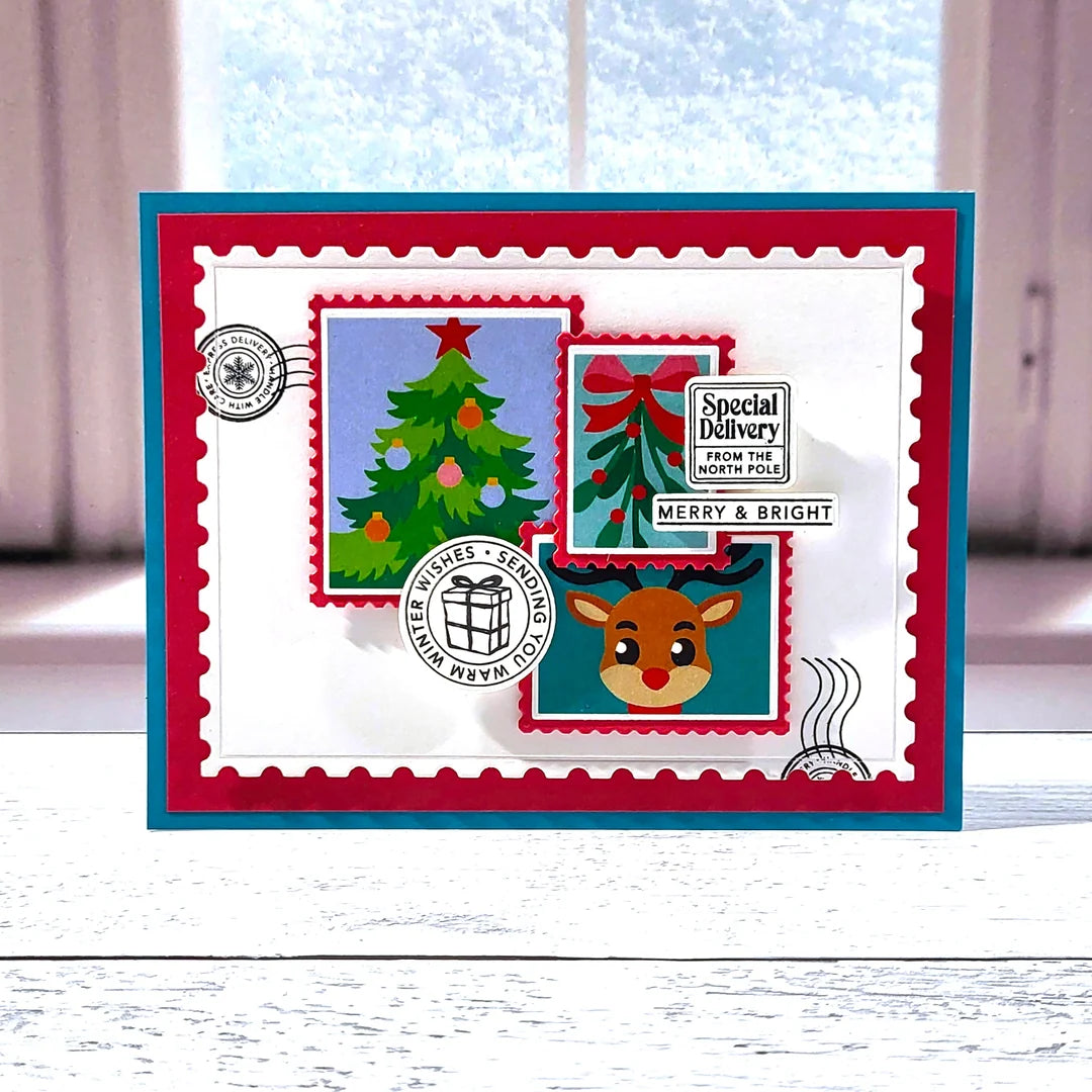 LDRS - Tis the Season Postage Collage Stencil Set