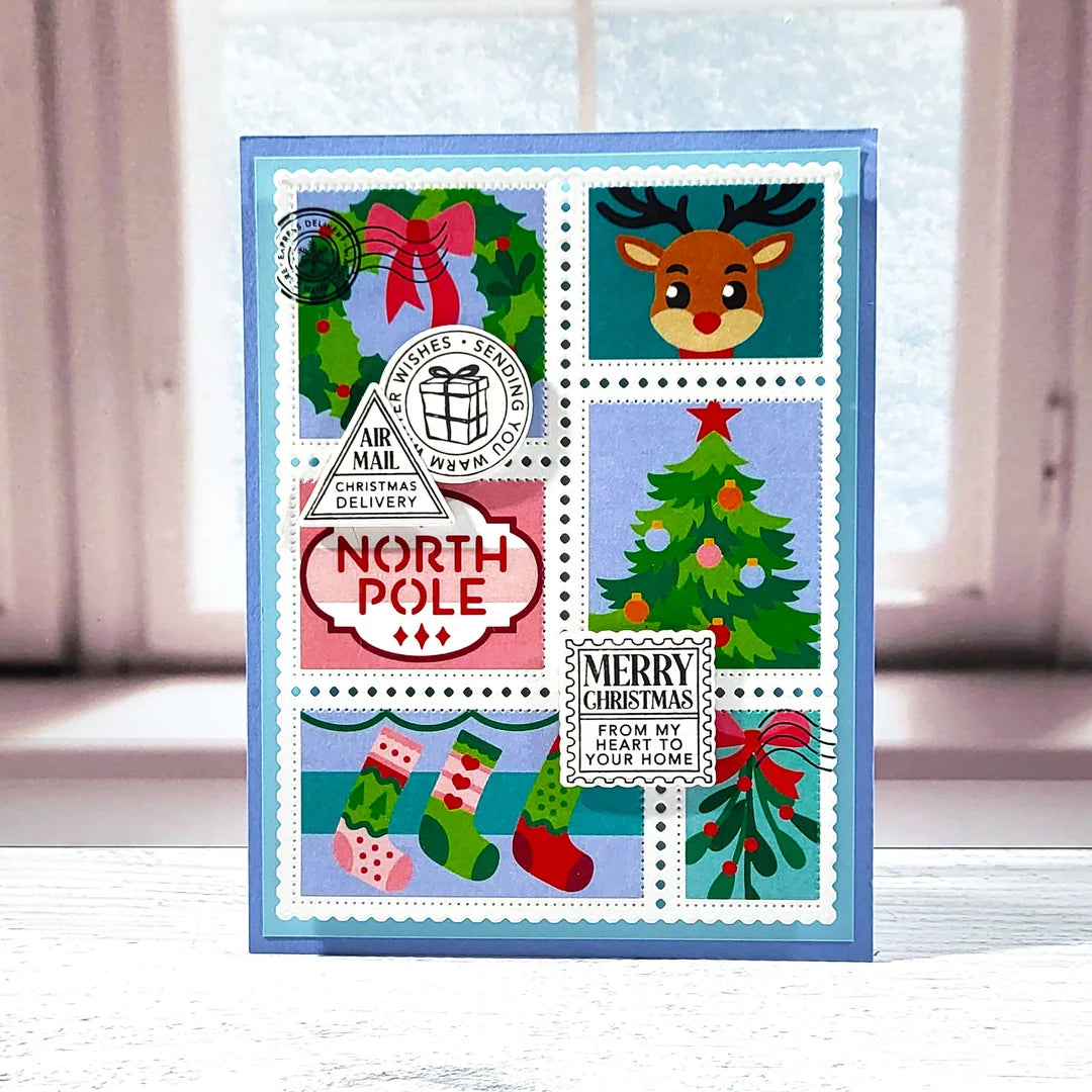 LDRS - Tis the Season Postage Collage Stencil Set