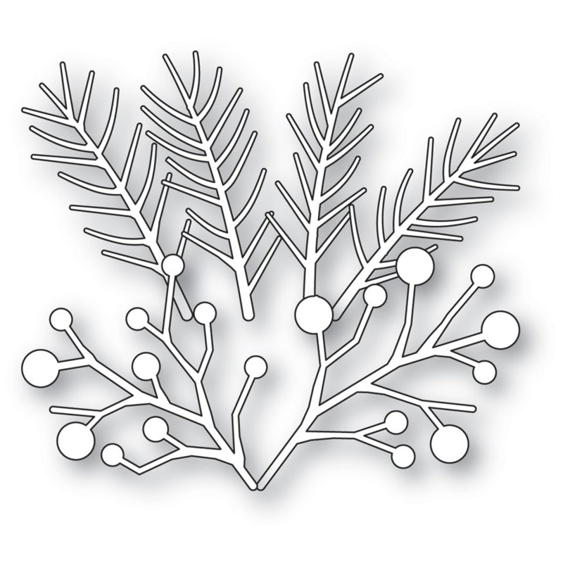 Memory Box - Pine and Berries Sprigs Die Set