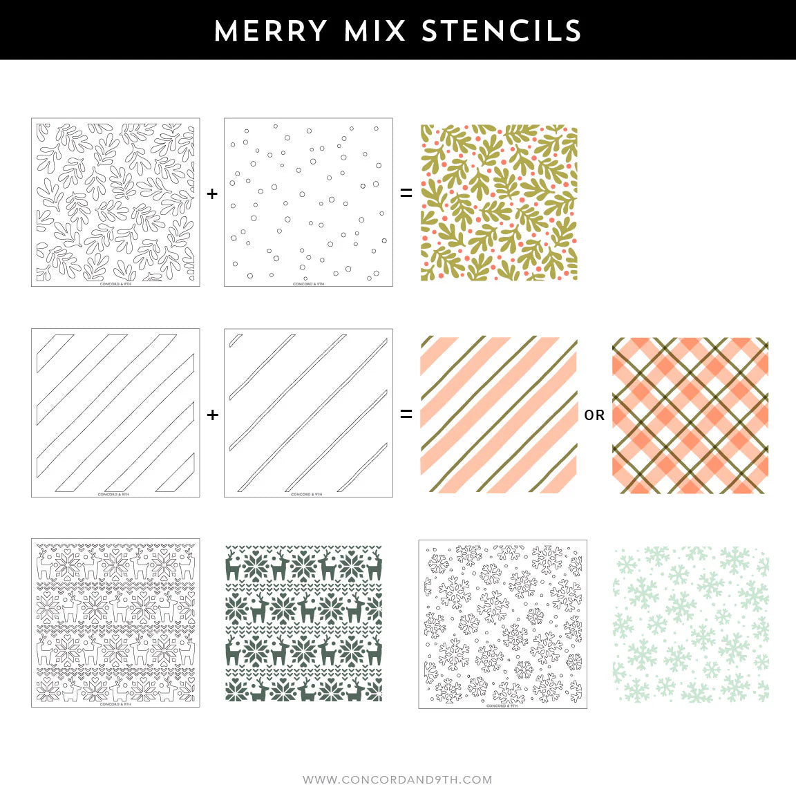 Concord & 9th - Merry Mix Stencil Pack