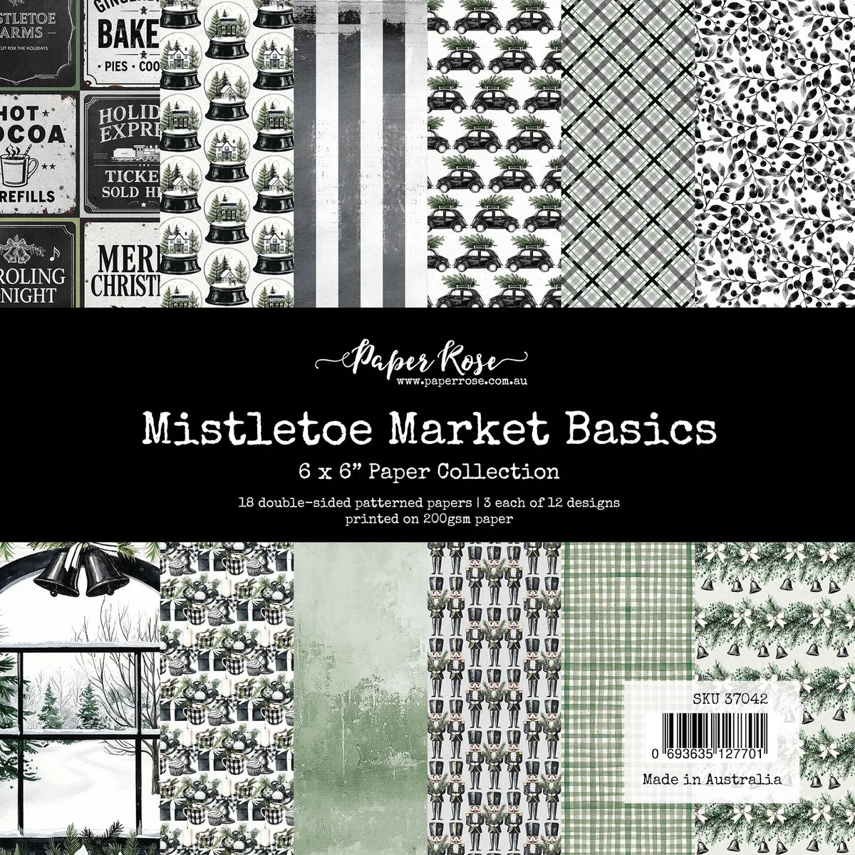 Paper Rose - Mistletoe Market - 6x6 Basics Paper Collection