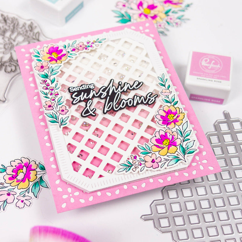 Pinkfresh - Floral Lattice Coverplate Die