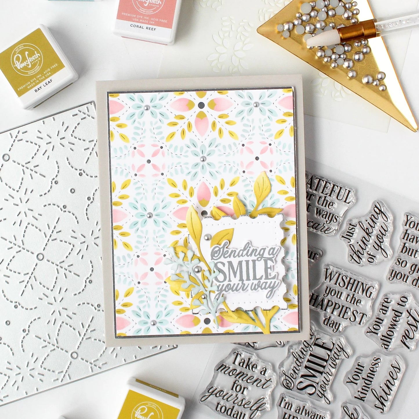 Pinkfresh - Petal Mosaic Coverplate & Stencil Bundle