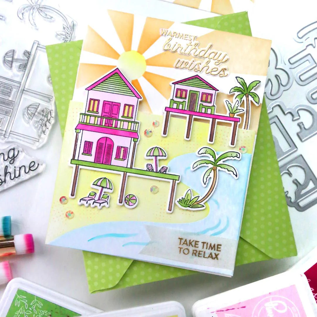 Pinkfresh - Coastal Paradise - Stamp, Die & Stencil Bundle