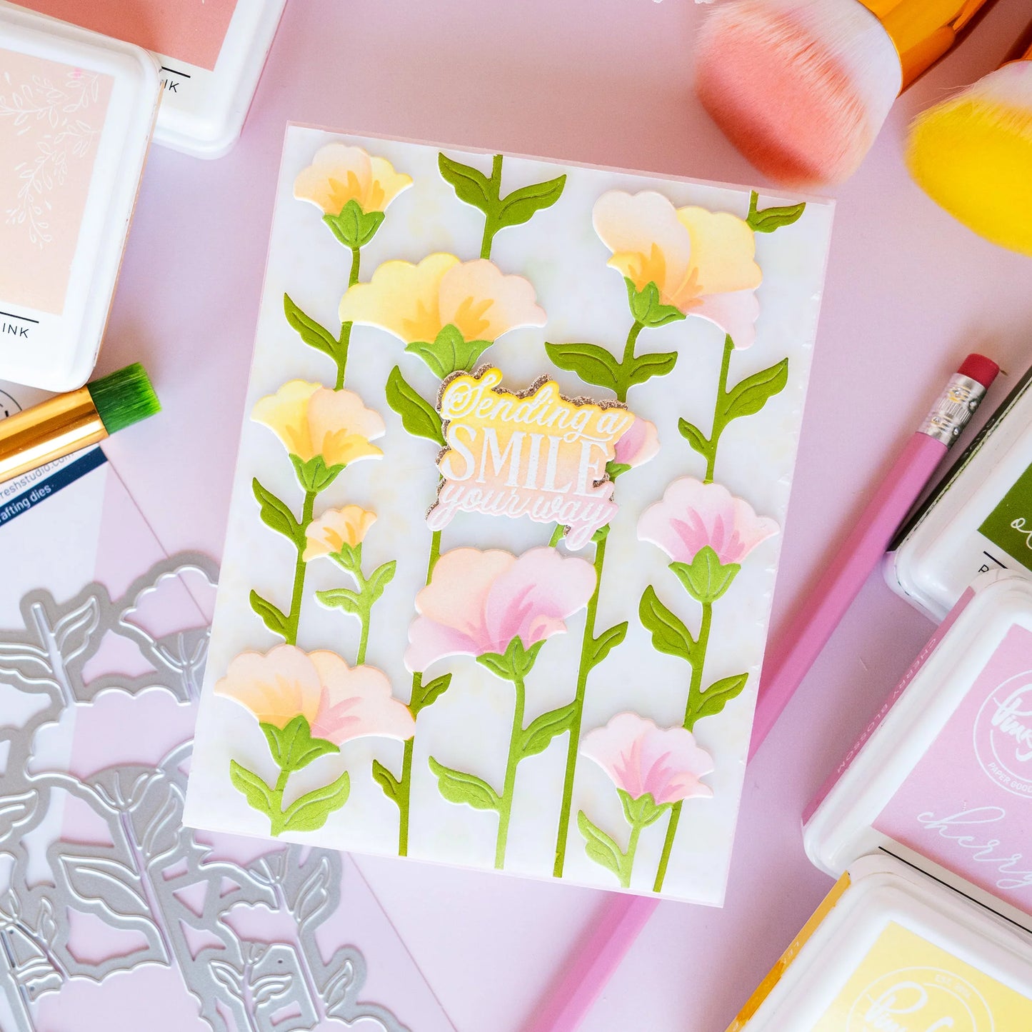 Pinkfresh - Rising Wildflowers Die & Stencil Bundle