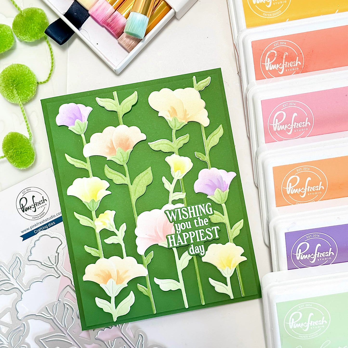 Pinkfresh - Rising Wildflowers Die & Stencil Bundle