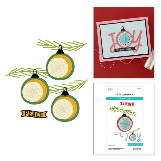 Spellbinders - Stitched Baubles & Boughs Die Set