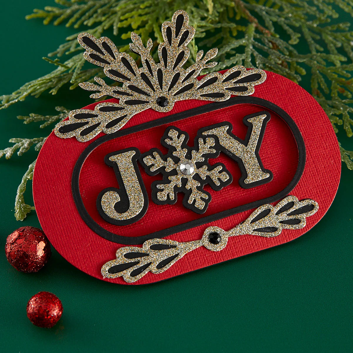 Spellbinders - Snowflake Joy Stamp & Die Bundle by Lisa Horton