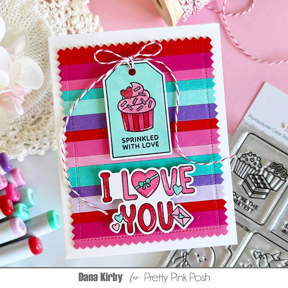 Pretty Pink Posh - Valentine Tags Stamp & Die Bundle