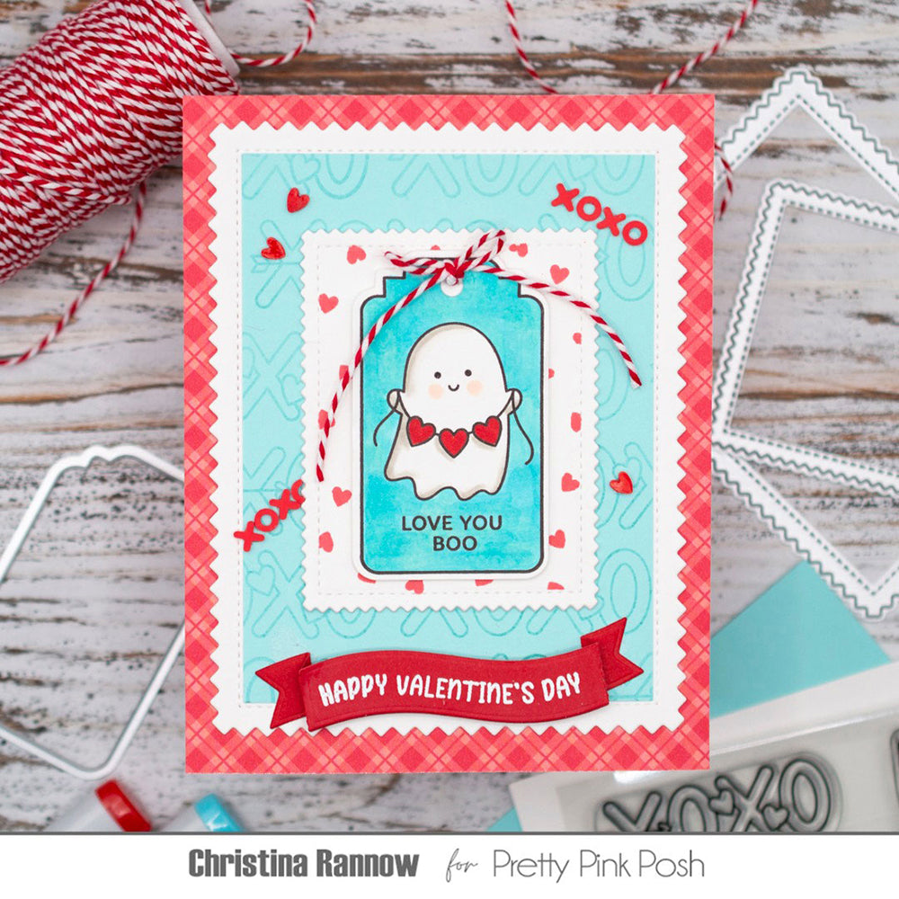Pretty Pink Posh - Valentine Tags Stamp & Die Bundle
