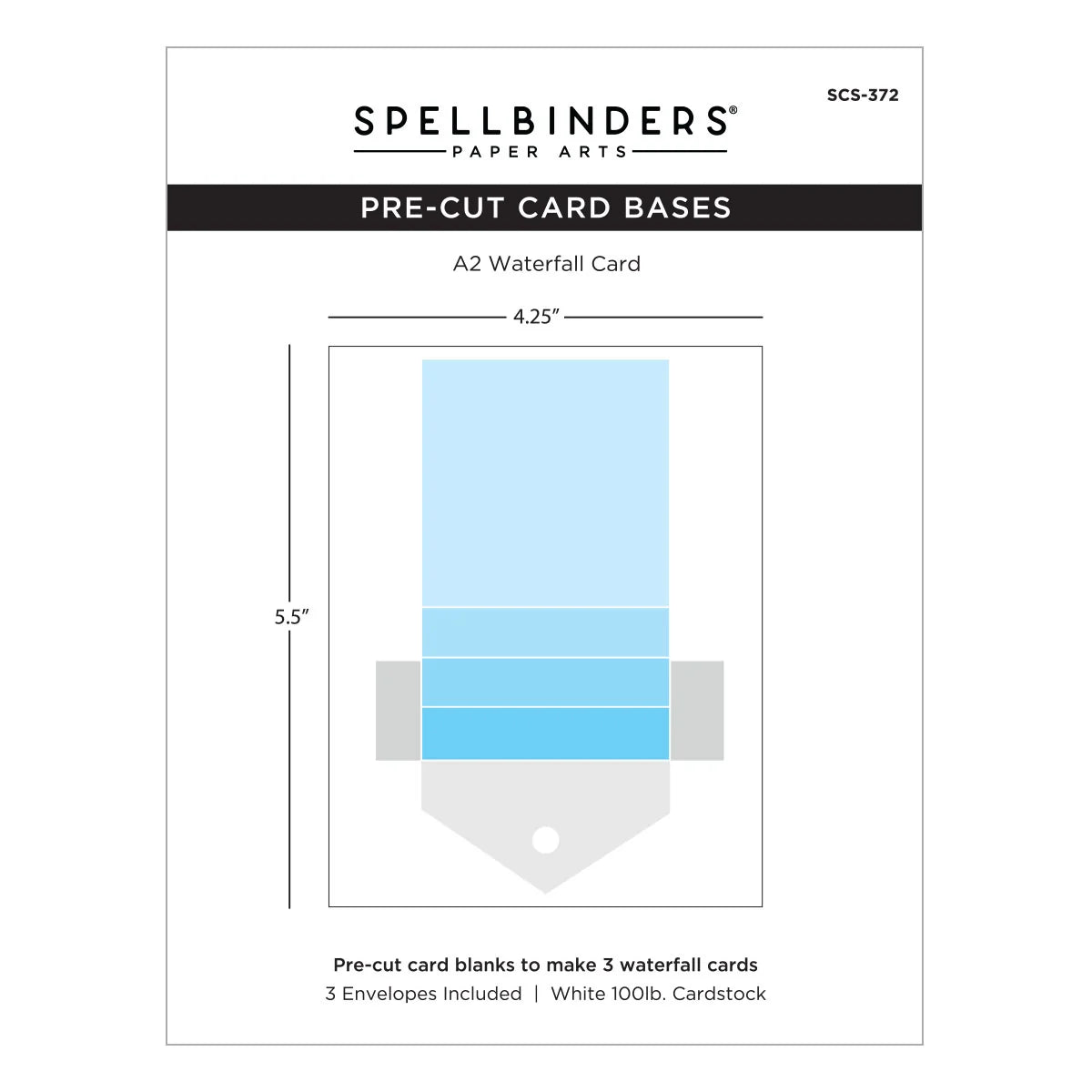 Spellbinders - Pre-Cut Bases - A2 Waterfall Card