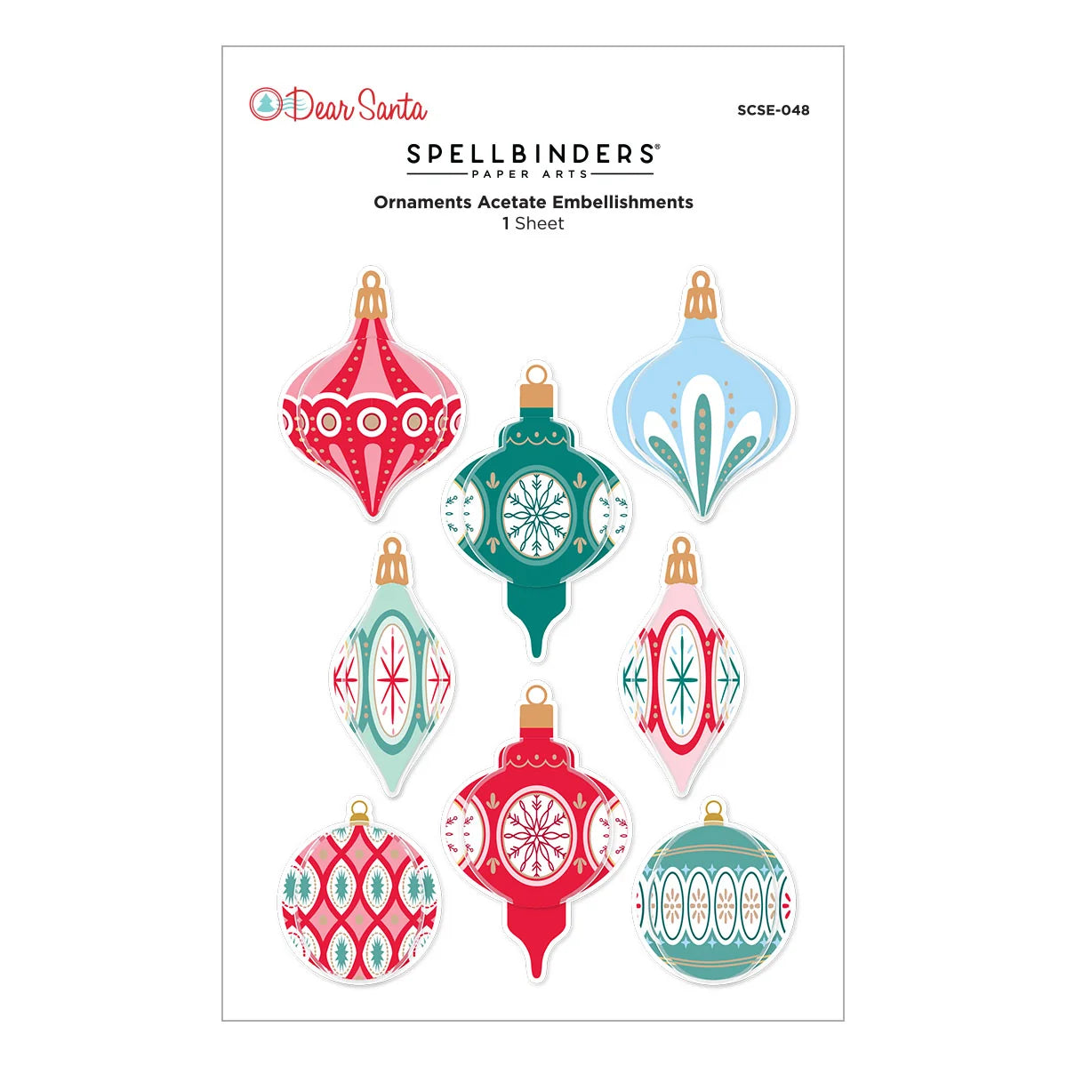 Spellbinders - Dear Santa - Ornaments Dimensional Stickers