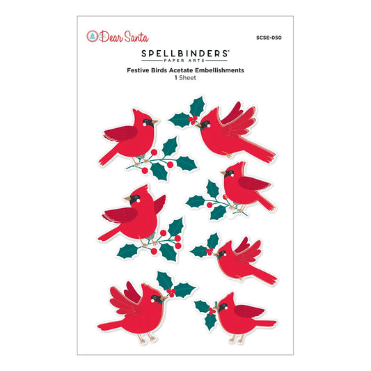 Spellbinders - Dear Santa - Festive Birds Dimensional Stickers