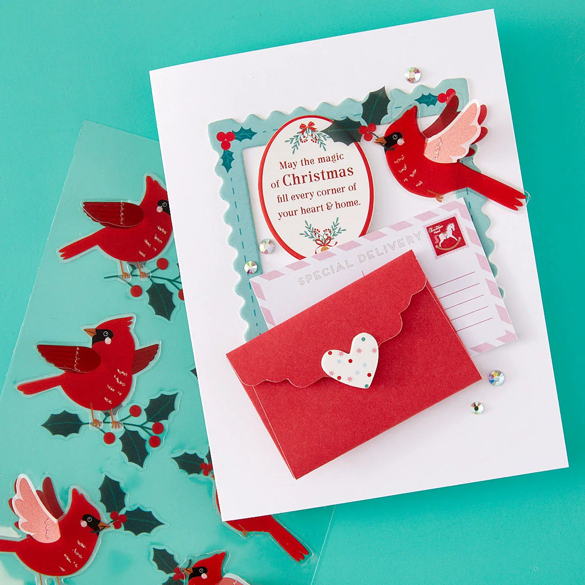 Spellbinders - Dear Santa - Festive Birds Dimensional Stickers