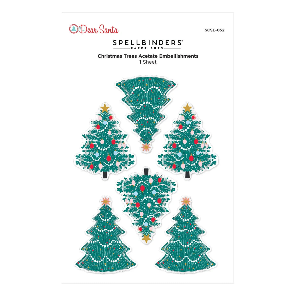 Spellbinders - Dear Santa - Christmas Trees Dimensional Stickers