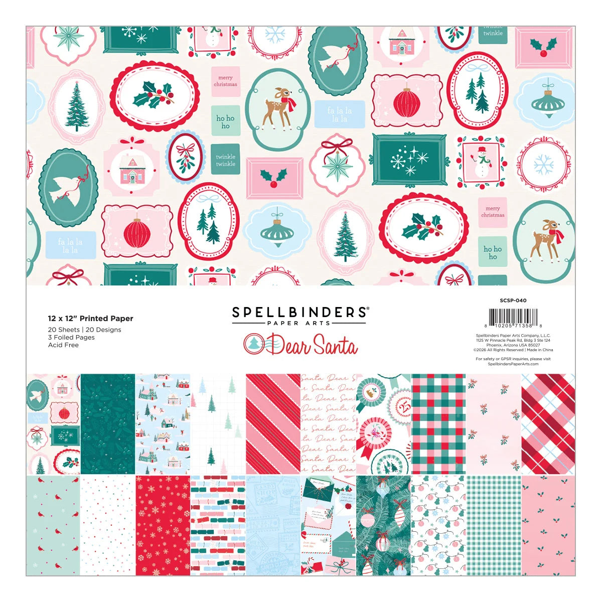 Spellbinders - Dear Santa - 12x12 Paper Pack