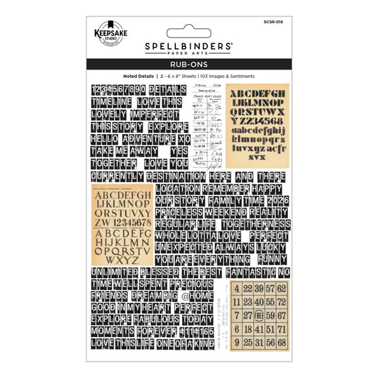 Spellbinders - Noted Details Rub-ons by Esther Glas