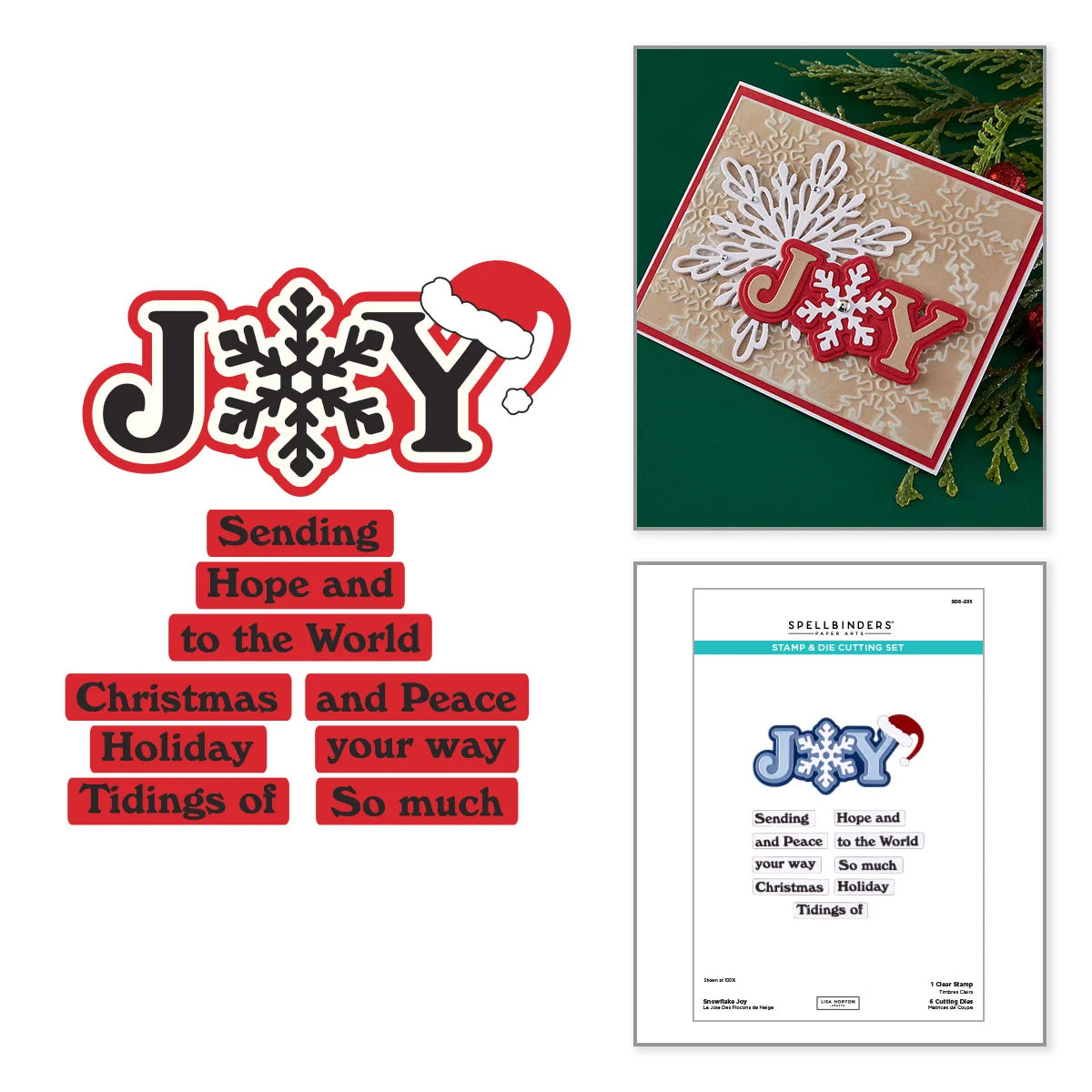 Spellbinders - Snowflake Joy Stamp & Die Bundle by Lisa Horton