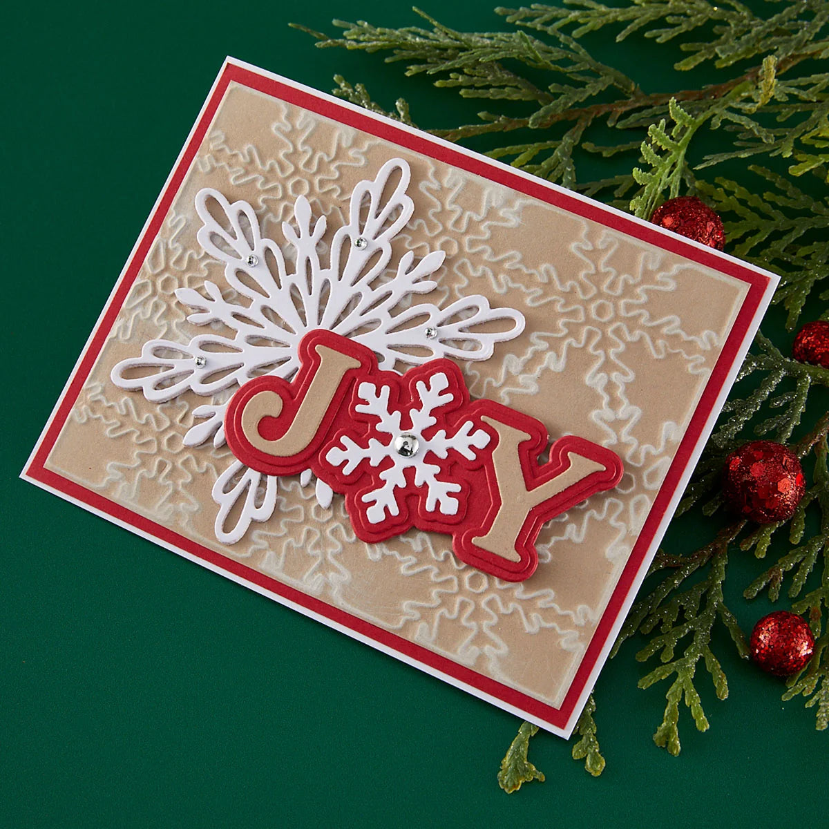 Spellbinders - Snowflake Joy Stamp & Die Bundle by Lisa Horton