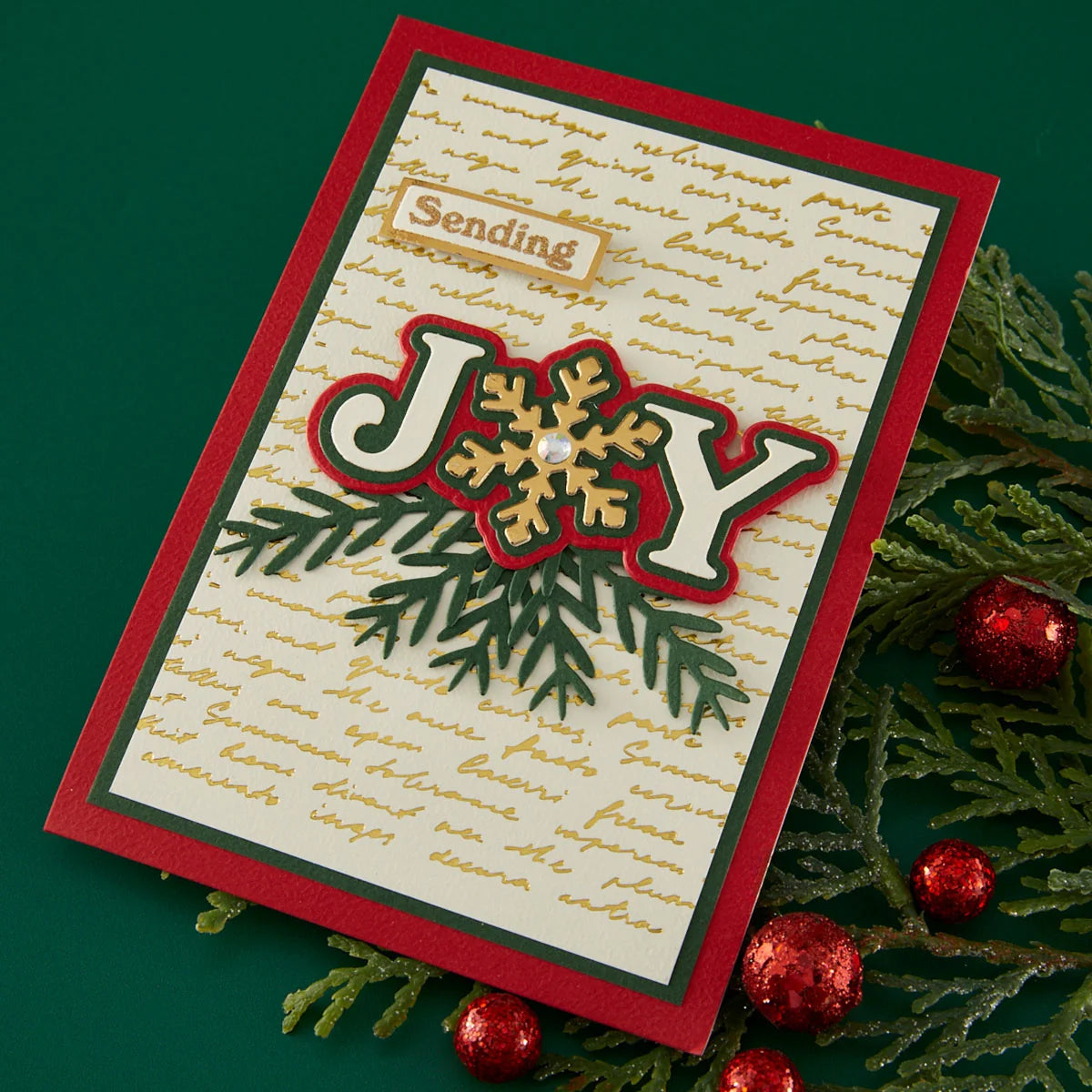 Spellbinders - Snowflake Joy Stamp & Die Bundle by Lisa Horton